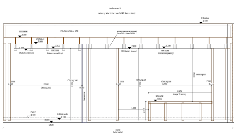 Wandansicht_Holzrahmenbau_Anbau